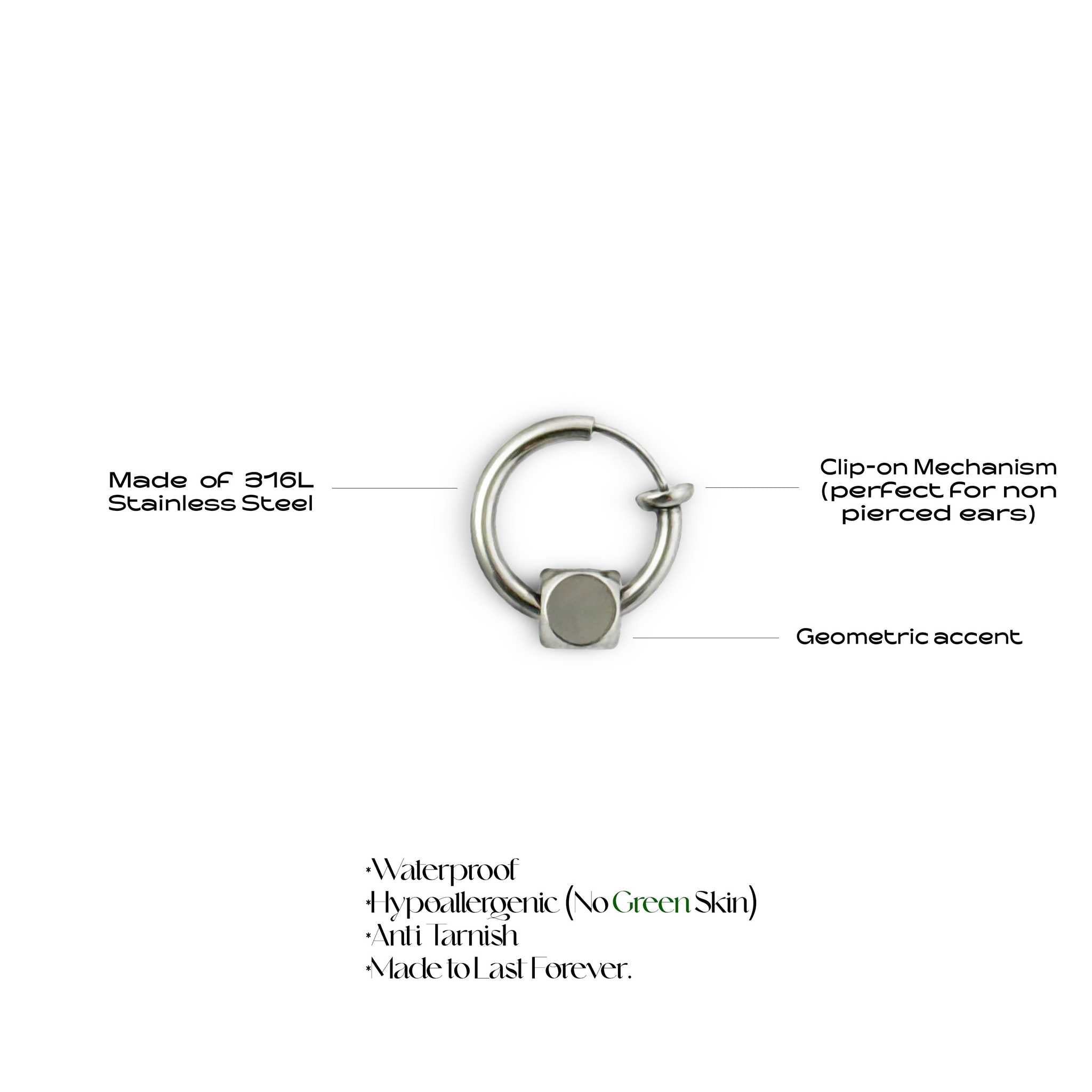 Geo Glam Earring (Non - Pierced) 