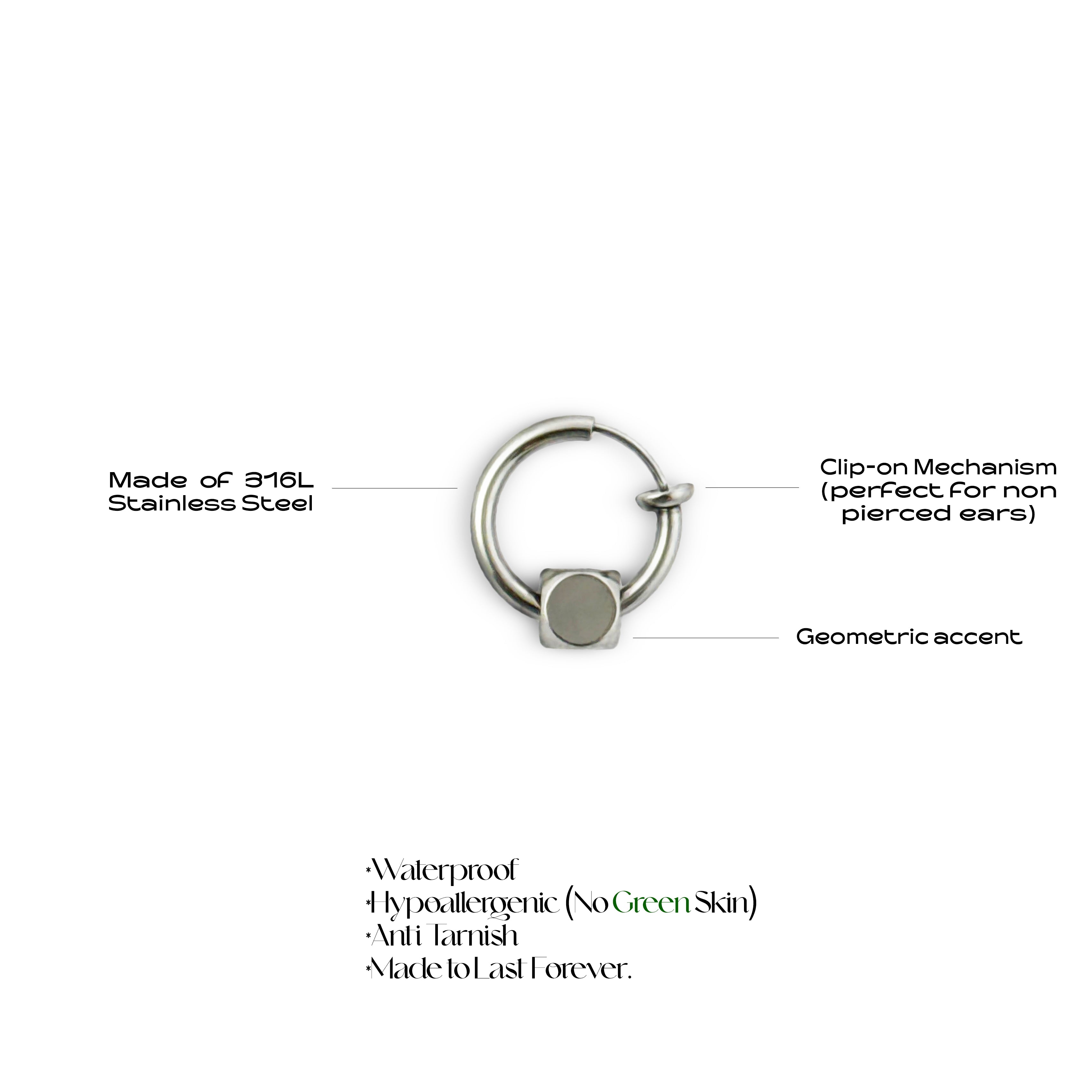 Geo Glam Earring (Non - Pierced)