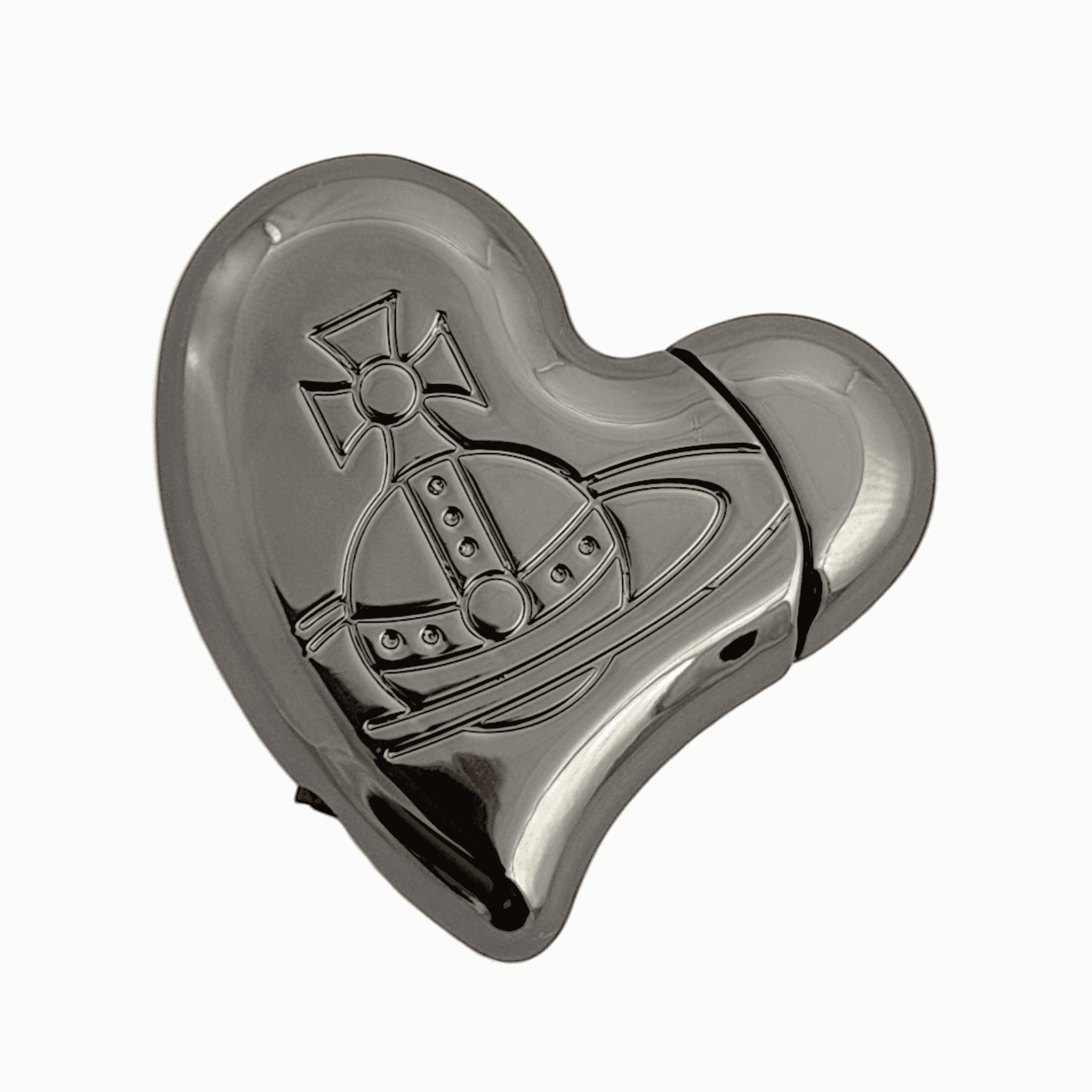 Vivienne Westwood Orb Heart Lighter in Gun Metal Tone 