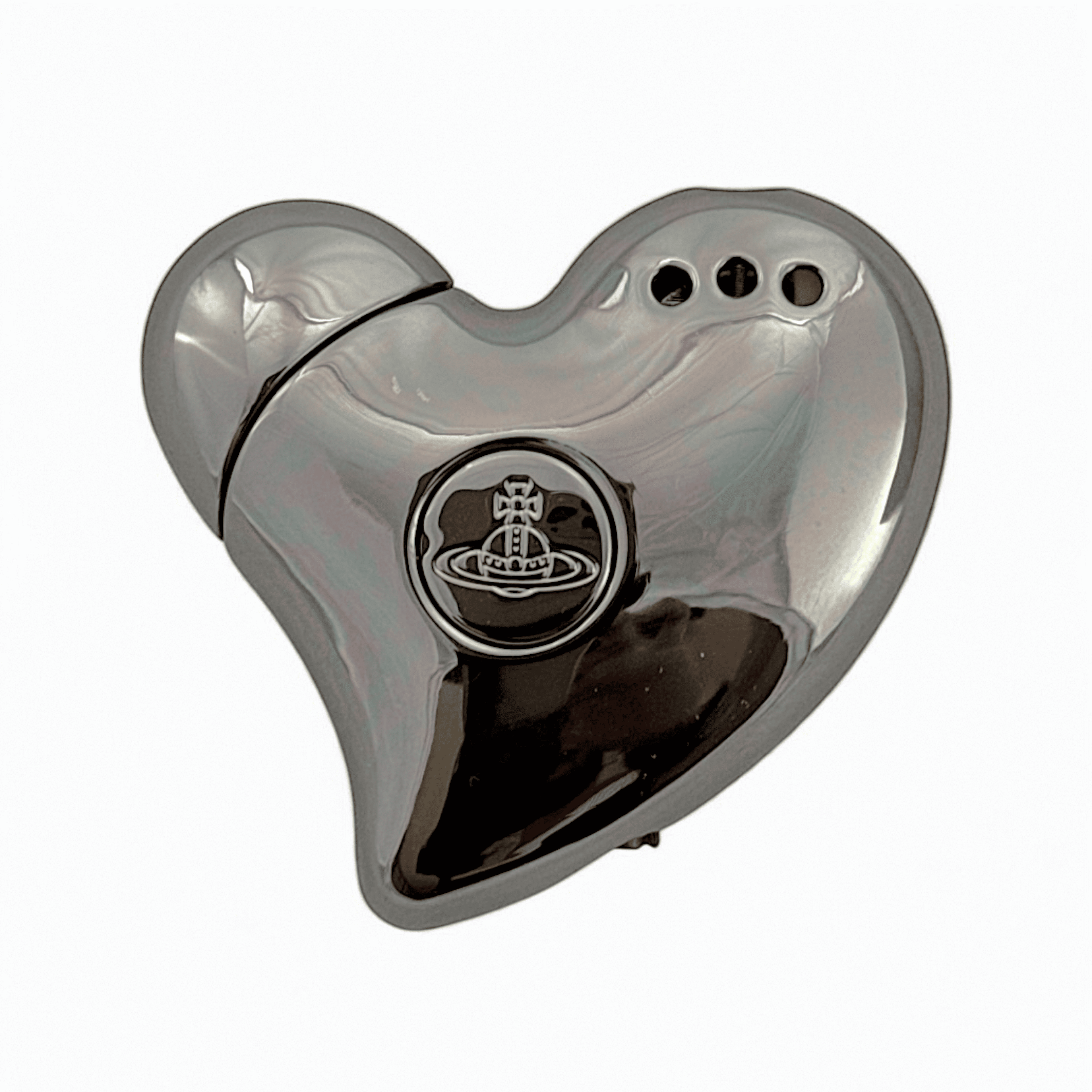 Vivienne Westwood Orb Heart Lighter in Gun Metal Tone