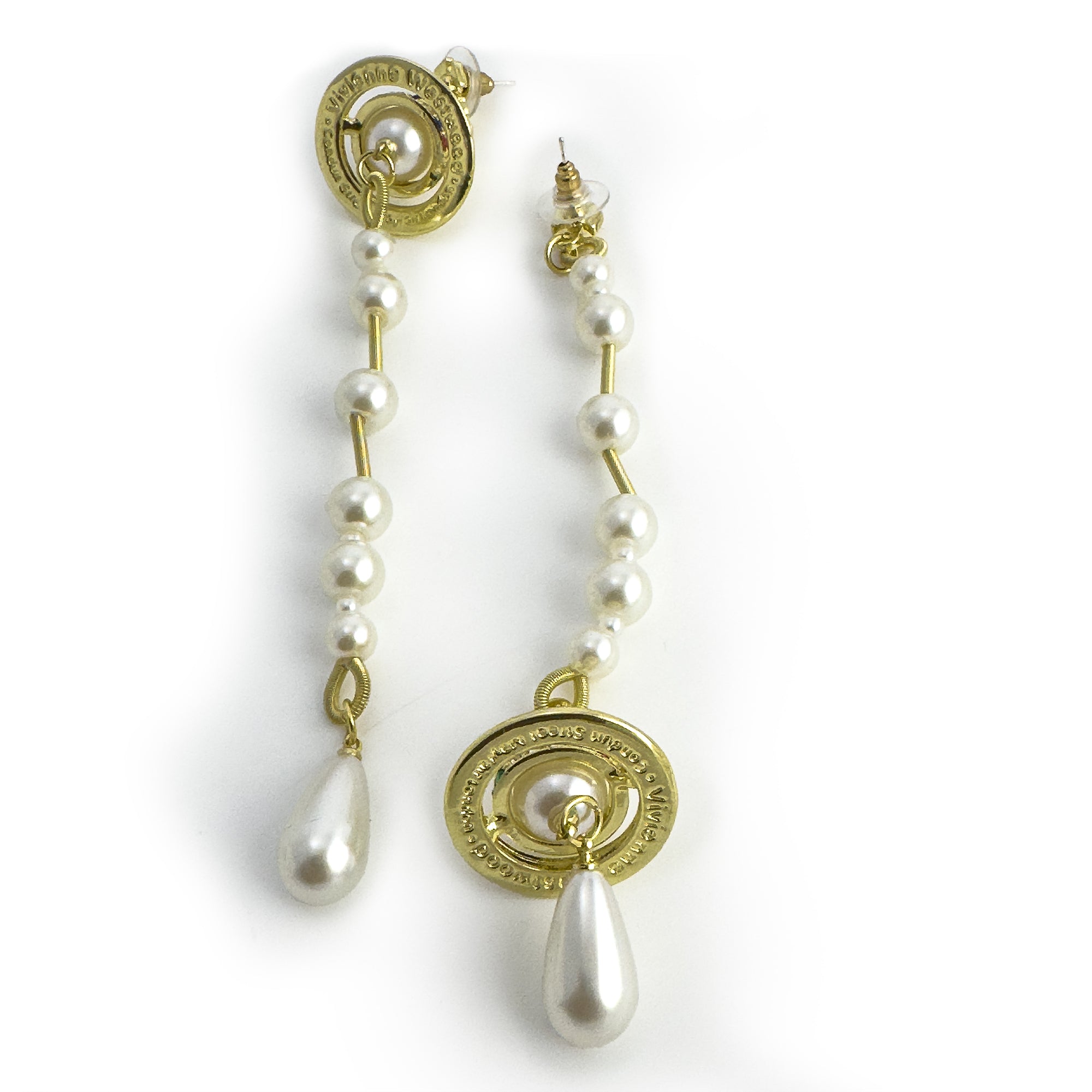 Vivienne Westwood Broken Pearl Earrings (Gold tone)