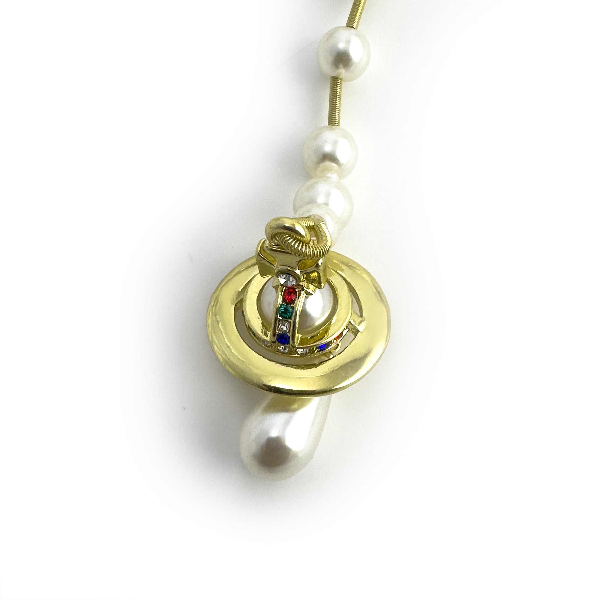 Broken Pearl Earrings (Gold tone)