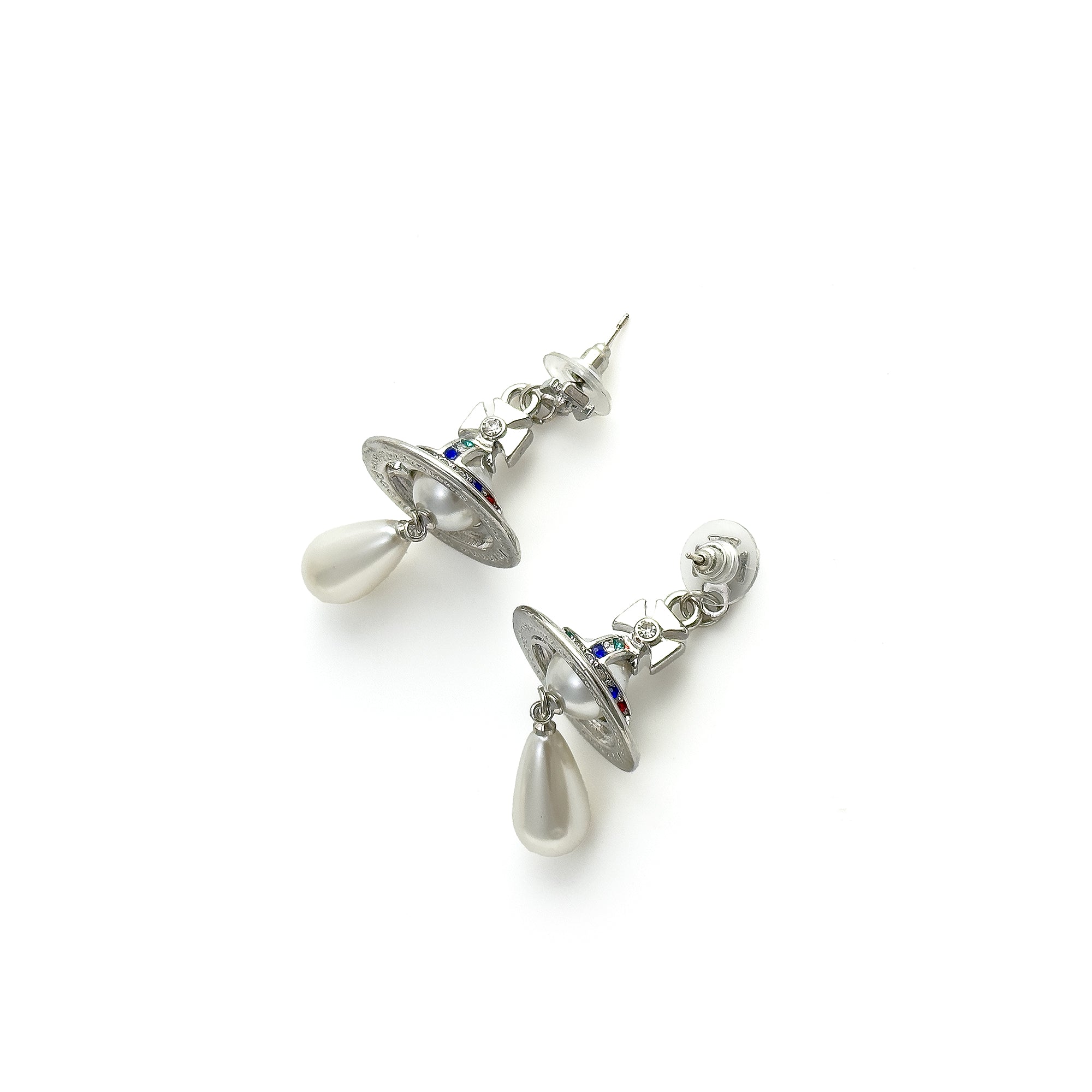 Vivienne Westwood Pearl Drop Earrings (Silver tone)