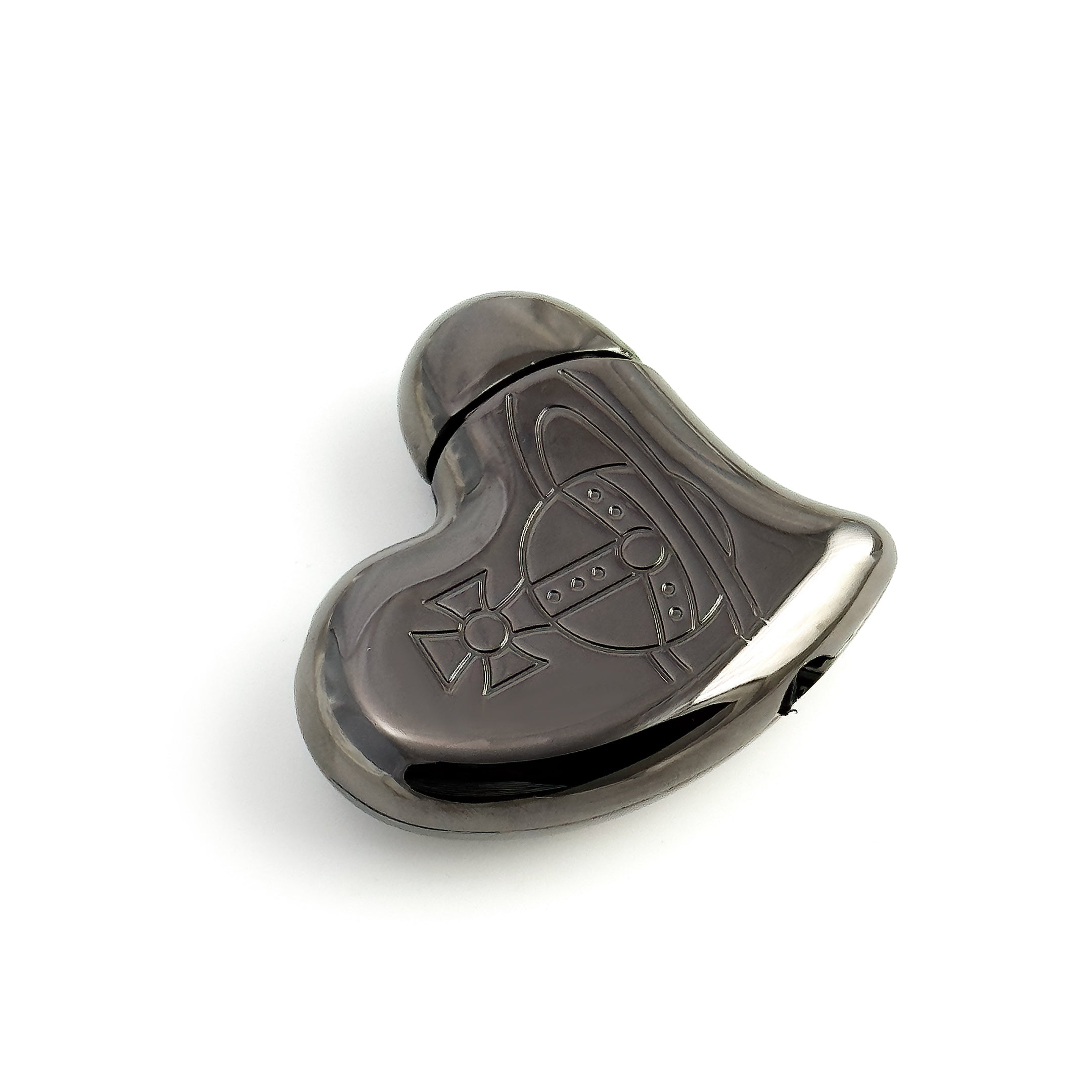 Vivienne Westwood Orb Heart Lighter in Gun Metal Tone