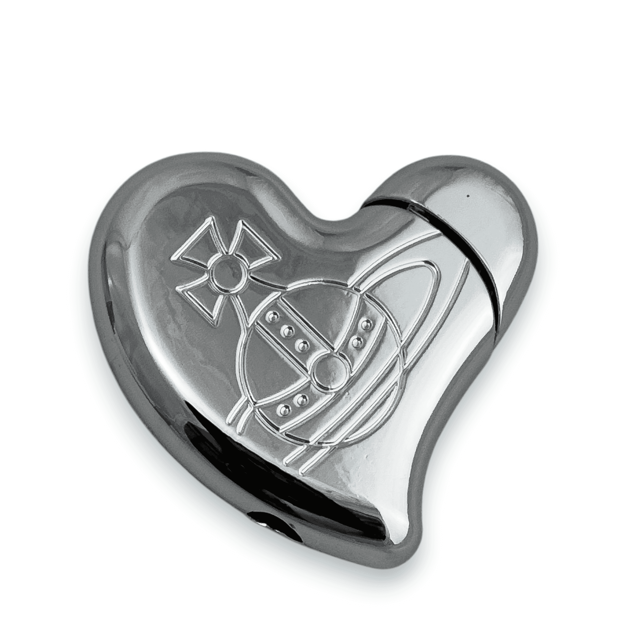 Vivienne Westwood Orb Heart Lighter in Silver Tone 