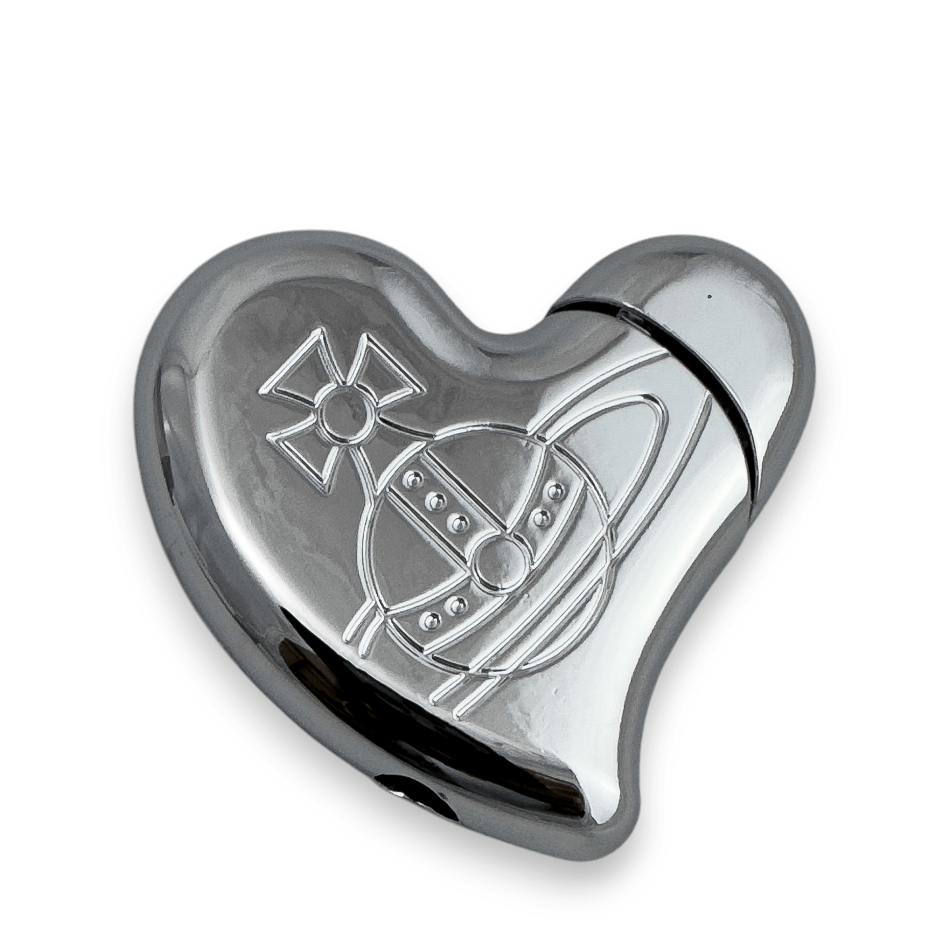 Vivienne Westwood Orb Heart Lighter in Silver Tone