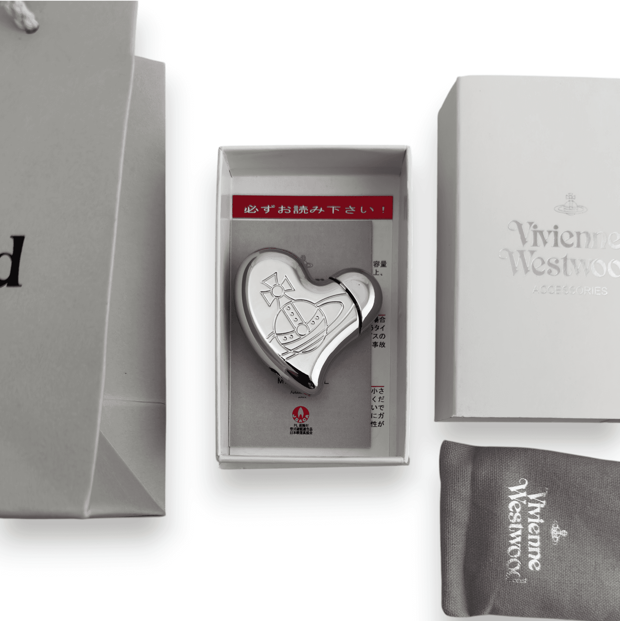 Vivienne Westwood Orb Heart Lighter in Silver Tone 